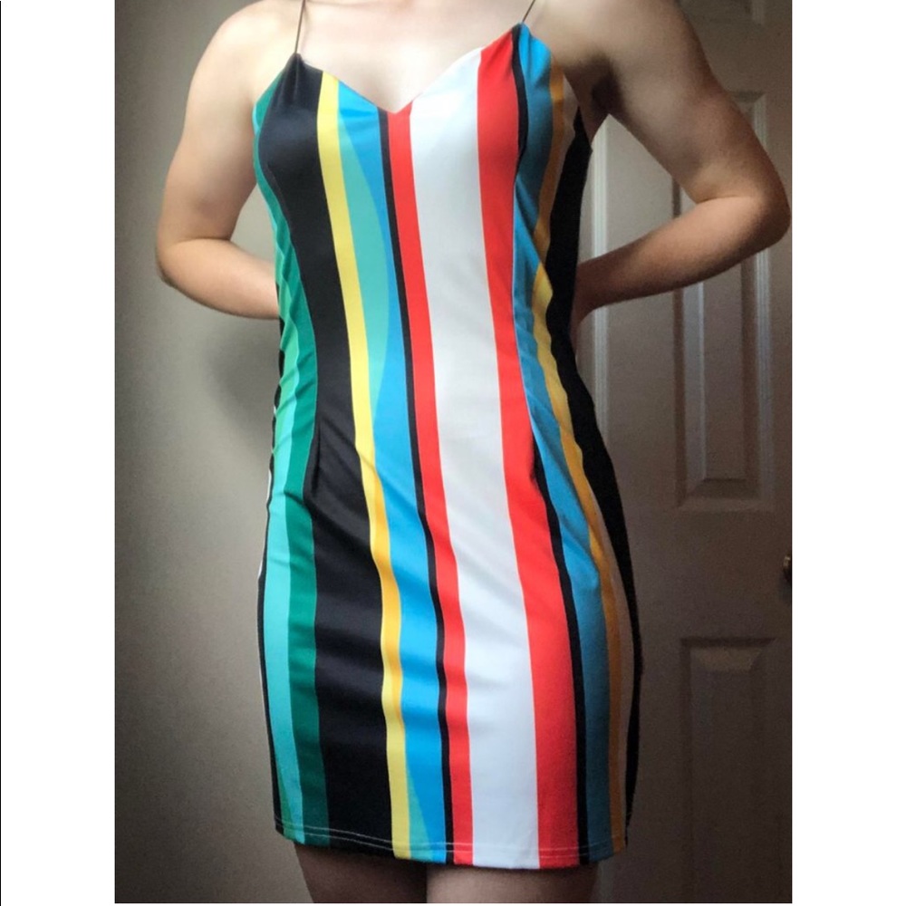 Zaful Striped Mult-Colored Bodycon Dress
